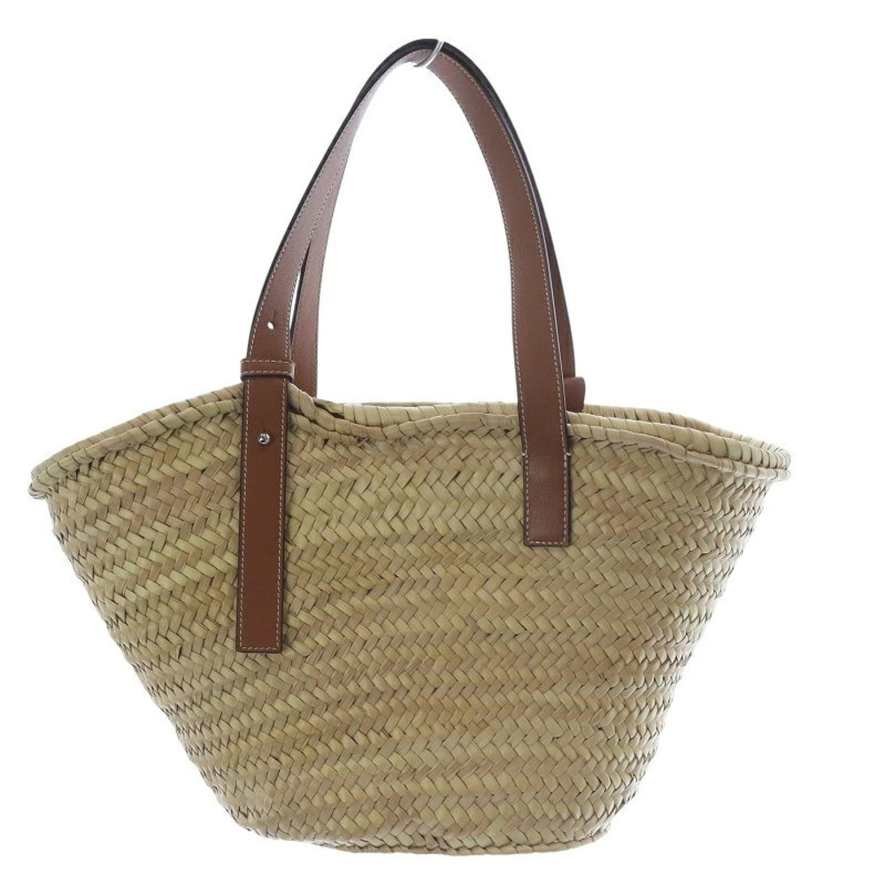 Loewe Anagram Basket Bag Handbag Raffia Navy Blue